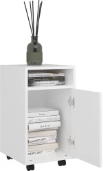 vidaXL Βοηθητικό Ντουλάπι με Τροχούς Λευκό 33x38x60 εκ. Μοριοσανίδα N/A Λευκό