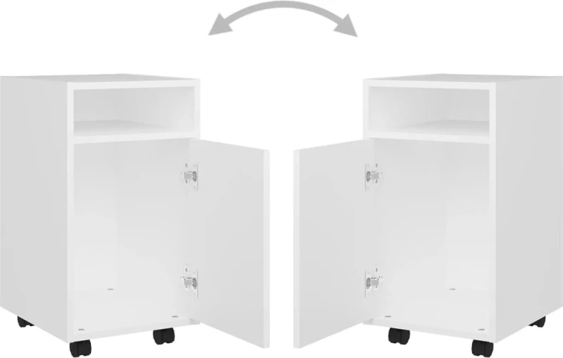 vidaXL Βοηθητικό Ντουλάπι με Τροχούς Λευκό 33x38x60 εκ. Μοριοσανίδα N/A Λευκό