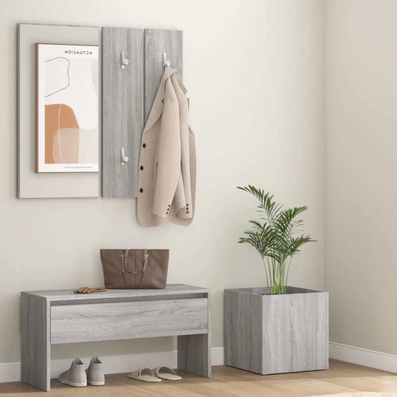 vidaXL Σετ Επίπλων Διαδρόμου Γκρι Sonoma Επεξεργασμένο Ξύλο N/A Γκρι