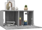 vidaXL Έπιπλα Τηλεόρασης Κρεμαστά 2 τεμ. Γκρι 60x30x30 εκ. Επεξ. Ξύλο N/A Γκρι