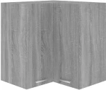 vidaXL Ντουλάπι Κρεμαστό Γωνιακό Γκρι Sonoma 57x57x60 εκ. Επεξ. Ξύλο  Γκρι