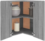 vidaXL Ντουλάπι Κρεμαστό Γωνιακό Γκρι Sonoma 57x57x60 εκ. Επεξ. Ξύλο  Γκρι