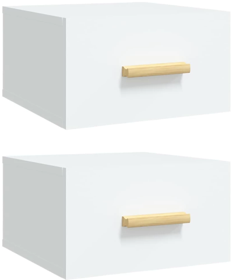 vidaXL Κομοδίνα Επιτοίχια 2 τεμ. Λευκά 35x35x20 εκ. N/A Λευκό
