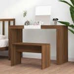 vidaXL Σκαμπό Μπουντουάρ Καφέ δρυς 70 x 35 x 45 εκ. Επεξ. Ξύλο N/A Καφέ