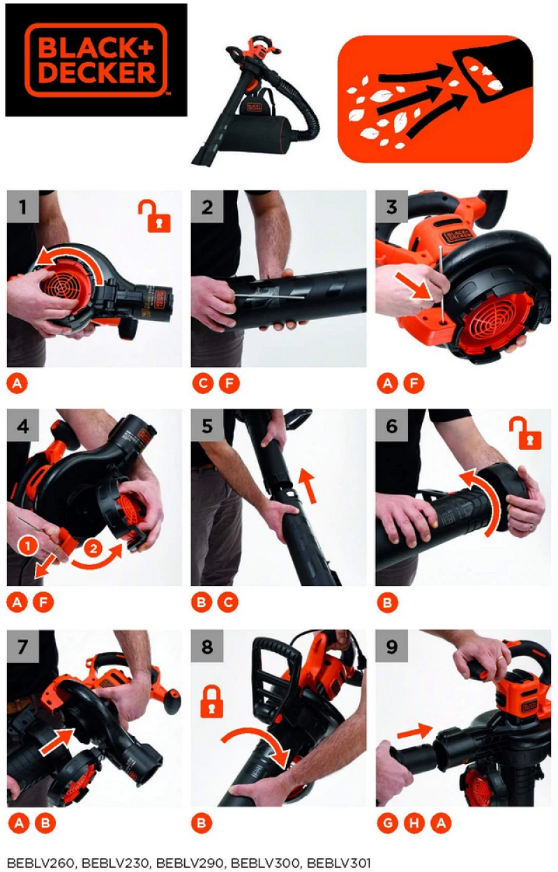 Ηλεκτρική σκούπα με Σακούλα Black & Decker beblv260-qs