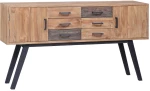 vidaXL Μπουφές 140 x 30 x 75 εκ. από Μασίφ Ξύλο Teak  Καφέ