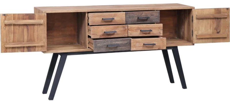 vidaXL Μπουφές 140 x 30 x 75 εκ. από Μασίφ Ξύλο Teak  Καφέ