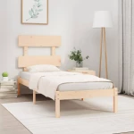 vidaXL Πλαίσιο Κρεβατιού 90 x 200 εκ. από Μασίφ Ξύλο 90 x 200 cm Καφέ