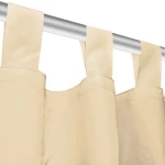 vidaXL Κουρτίνες με Θηλιές 2 τεμ. Μπεζ 140 x 225 εκ. από Microsatin 225 cm Μπεζ