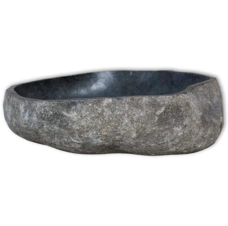 vidaXL Νιπτήρας River Stone Οβάλ 45-53 εκ. 45-53 cm Ανθρακί