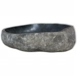 vidaXL Νιπτήρας River Stone Οβάλ 45-53 εκ. 45-53 cm Ανθρακί