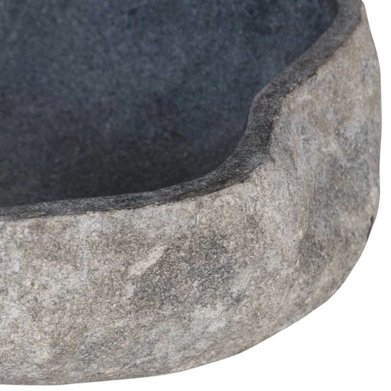 vidaXL Νιπτήρας River Stone Οβάλ 45-53 εκ. 45-53 cm Ανθρακί