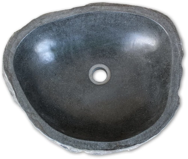 vidaXL Νιπτήρας River Stone Οβάλ 45-53 εκ. 45-53 cm Ανθρακί