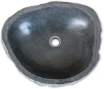vidaXL Νιπτήρας River Stone Οβάλ 45-53 εκ. 45-53 cm Ανθρακί