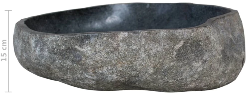 vidaXL Νιπτήρας River Stone Οβάλ 45-53 εκ. 45-53 cm Ανθρακί