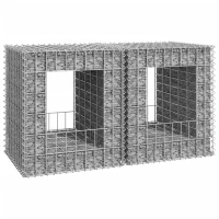 vidaXL Συρματοκιβώτια Στύλοι 2 τεμ. 50 x 50 x 60 εκ. Σιδερένιοι 50 x 50 x 60 cm Ασήμι