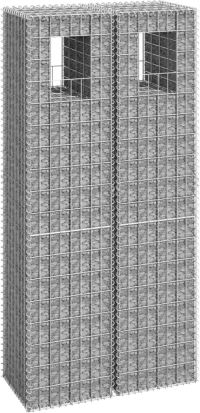 vidaXL Συρματοκιβώτια Στύλοι 2 τεμ. 40 x 40 x 180 εκ. Σιδερένιοι 40 x 40 x 180 cm Ασήμι