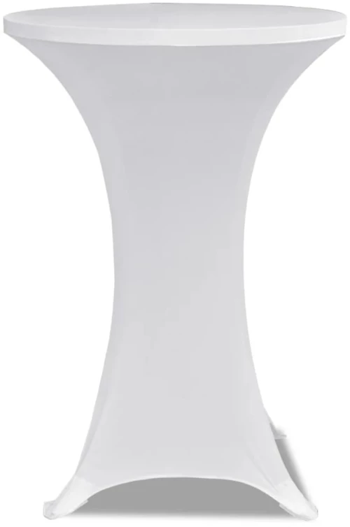 Κάλυμμα Τραπεζιού Stretch 2 τεμ. Λευκό Ø 80 εκ. 80 cm Λευκό