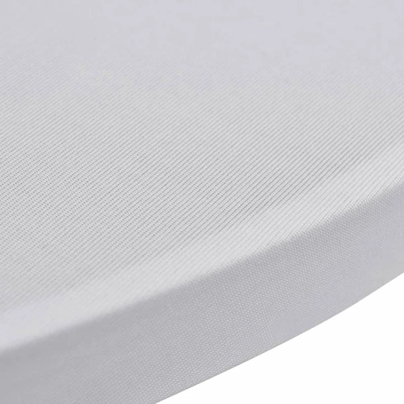 Κάλυμμα Τραπεζιού Stretch 2 τεμ. Λευκό Ø 80 εκ. 80 cm Λευκό