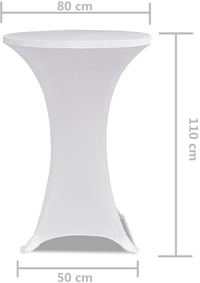 Κάλυμμα Τραπεζιού Stretch 2 τεμ. Λευκό Ø 80 εκ. 80 cm Λευκό