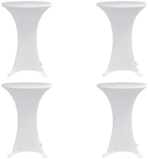 vidaXL Κάλυμμα Τραπεζιού Stretch 4 τεμ. Λευκό Ø 80 εκ. 80 cm Λευκό