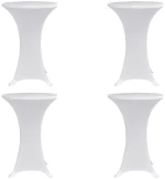 vidaXL Κάλυμμα Τραπεζιού Stretch 4 τεμ. Λευκό Ø 80 εκ. 80 cm Λευκό