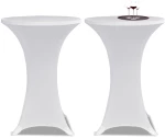 vidaXL Κάλυμμα Τραπεζιού Stretch 4 τεμ. Λευκό Ø 80 εκ. 80 cm Λευκό