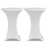 vidaXL Κάλυμμα Τραπεζιού Stretch 4 τεμ. Λευκό Ø 80 εκ. 80 cm Λευκό