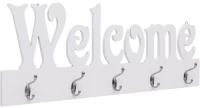 vidaXL Κρεμάστρα Τοίχου «WELCOME» Λευκή 74 x 29,5  εκ. N/A Λευκό