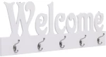 vidaXL Κρεμάστρα Τοίχου «WELCOME» Λευκή 74 x 29,5  εκ. N/A Λευκό