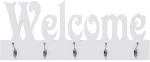 vidaXL Κρεμάστρα Τοίχου «WELCOME» Λευκή 74 x 29,5  εκ. N/A Λευκό