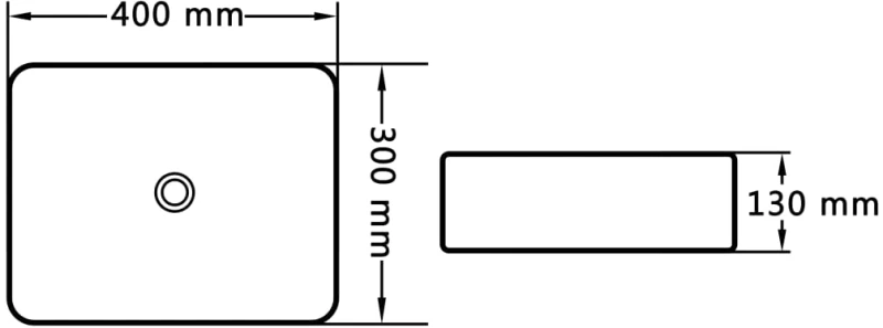 vidaXL Νιπτήρας Λευκός 40 x 30 x 13 εκ. Κεραμικός N/A Λευκό