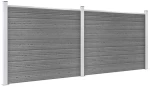 vidaXL Σετ Πάνελ Περίφραξης Γκρι 353 x 146 εκ. από WPC 353 x 146 cm Γκρι