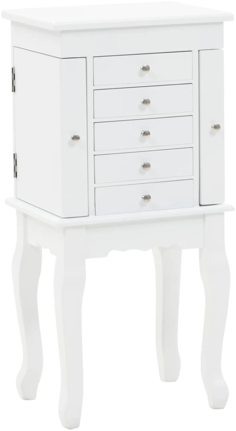 vidaXL Κοσμηματοθήκη Δαπέδου Λευκή  Λευκό