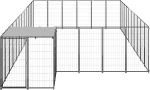 vidaXL Σπιτάκι Σκύλου Μαύρο 19,36 μ² Ατσάλινο 19.36 m² Μαύρο