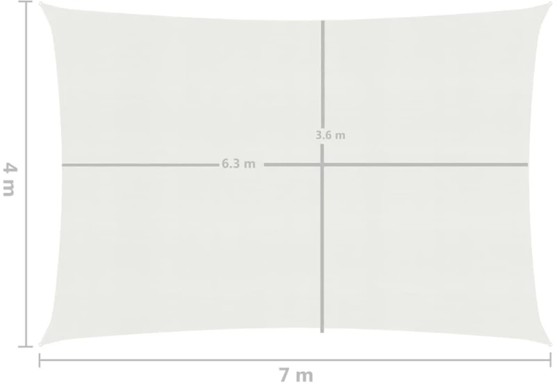 vidaXL Πανί Σκίασης Λευκό 4 x 7 μ. από HDPE 160 γρ/μ² 7 x 4 m Λευκό