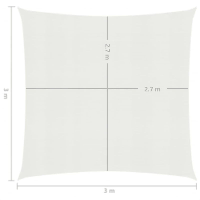 vidaXL Πανί Σκίασης Λευκό 3 x 3 μ. από HDPE 160 γρ./μ² 3 x 3 m Λευκό