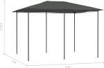vidaXL Κιόσκι Ανθρακί 3 x 4 x 2,6 μ. 160 γρ./μ² 3 x 4 x 2.6 m Ανθρακί