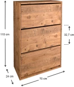 Παπουτσοθήκη μελαμίνης Nave Megapap 18 ζευγών χρώμα pine oak 73,6x24x110εκ.