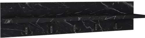 Κρεμάστρα τοίχου Kery Megapap από μελαμίνη χρώμα μαύρο εφέ μαρμάρου 80x11x18εκ.