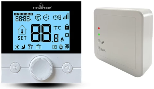 POWERTECH ψηφιακός θερμοστάτης χώρου PT-1048, αερίου, RF, Wi-Fi, μαύρος
