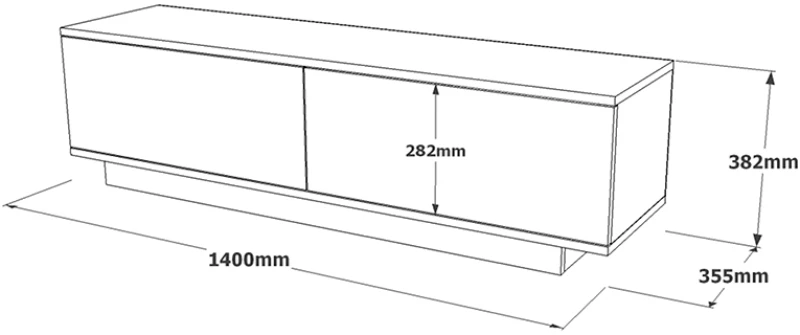 Έπιπλο τηλεόρασης Zoeva pakoworld γκρι cemento 140x35,5x38εκ