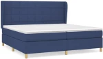 vidaXL Κρεβάτι Boxspring με Στρώμα Μπλε 200x200 εκ. Υφασμάτινο 200 x 200 cm Μπλε