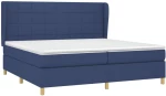 vidaXL Κρεβάτι Boxspring με Στρώμα Μπλε 200x200 εκ. Υφασμάτινο 200 x 200 cm Μπλε