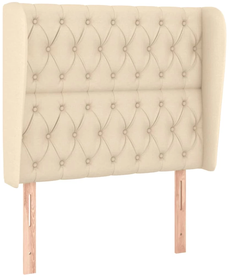 vidaXL Κρεβάτι Boxspring με Στρώμα Κρεμ 90x200 εκ.Υφασμάτινο 90 x 200 cm Κρεμ