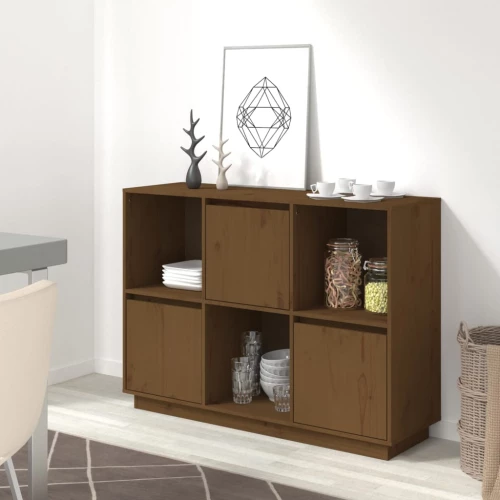 vidaXL Ντουλάπι Καφέ Μελί 110,5x35x80 εκ. από Μασίφ Ξύλο Πεύκου N/A Καφέ
