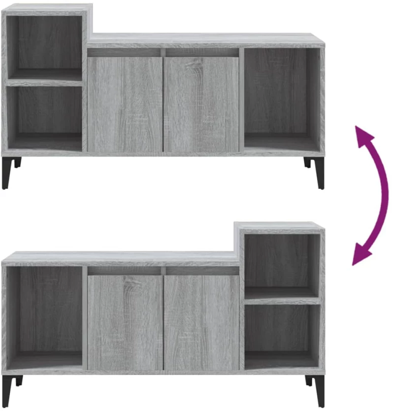 vidaXL Έπιπλο Τηλεόρασης Γκρι Sonoma 100x35x55 εκ. από Επεξεργ. Ξύλο N/A Γκρι