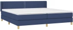 vidaXL Κρεβάτι Boxspring με Στρώμα Μπλε 200x200 εκ. Υφασμάτινο 200 x 200 cm Μπλε
