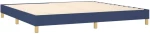 vidaXL Κρεβάτι Boxspring με Στρώμα Μπλε 200x200 εκ. Υφασμάτινο 200 x 200 cm Μπλε