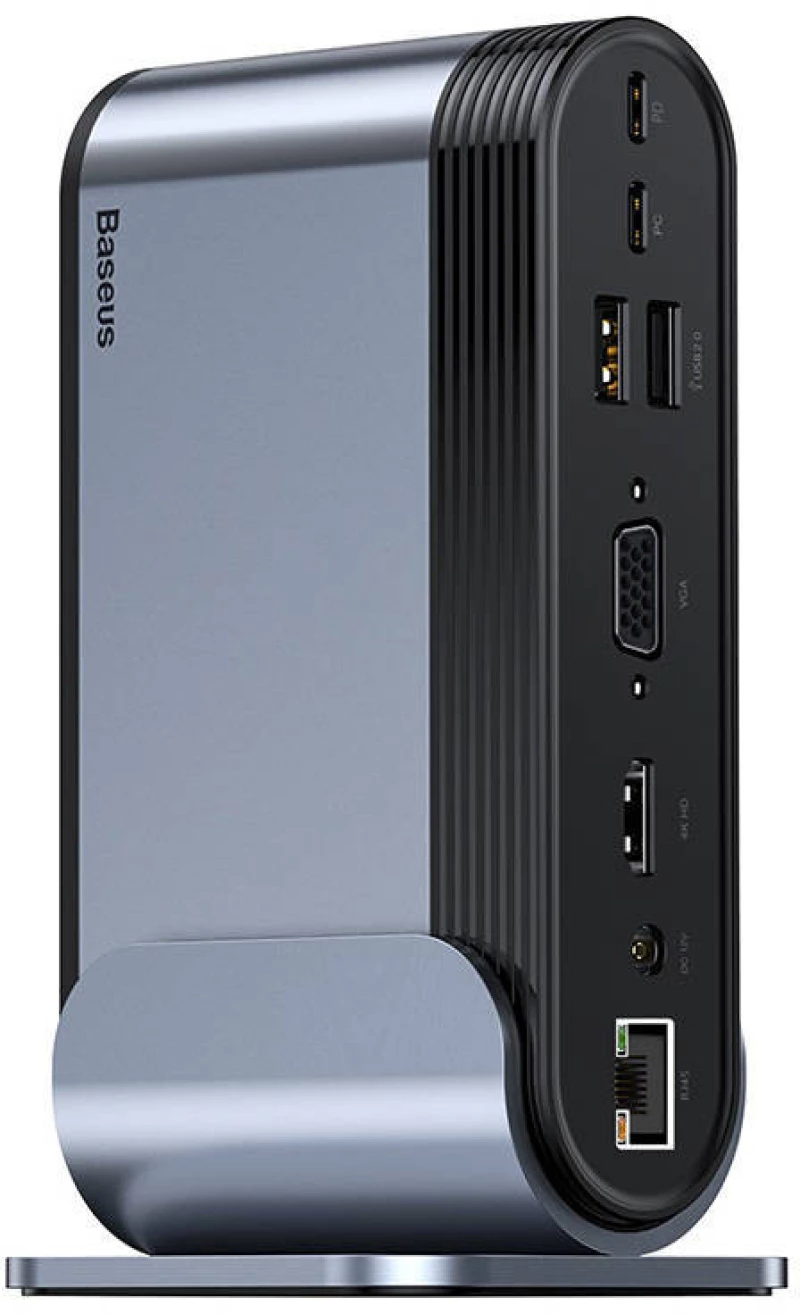 Baseus Working Station Multifunctional Type-C HUB Adapter (CN+UK+EU) Dark gray